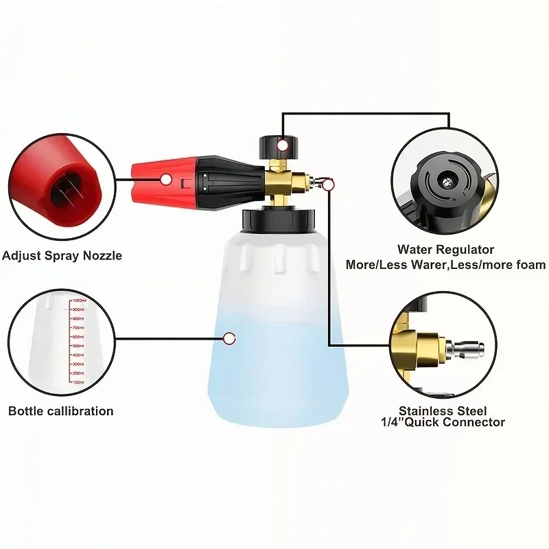 Verstelbare sneeuwschuimlans 1 - Pressure Washer Foam Gun recensie en prijs
