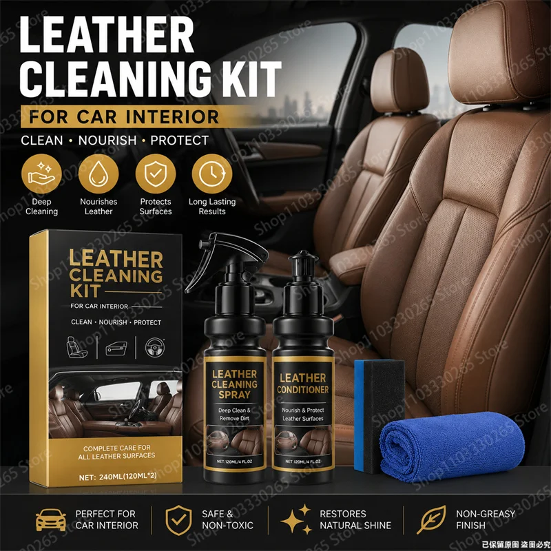 Premium lederreinigingsset voo - Leather Cleaner Interior recensie en prijs